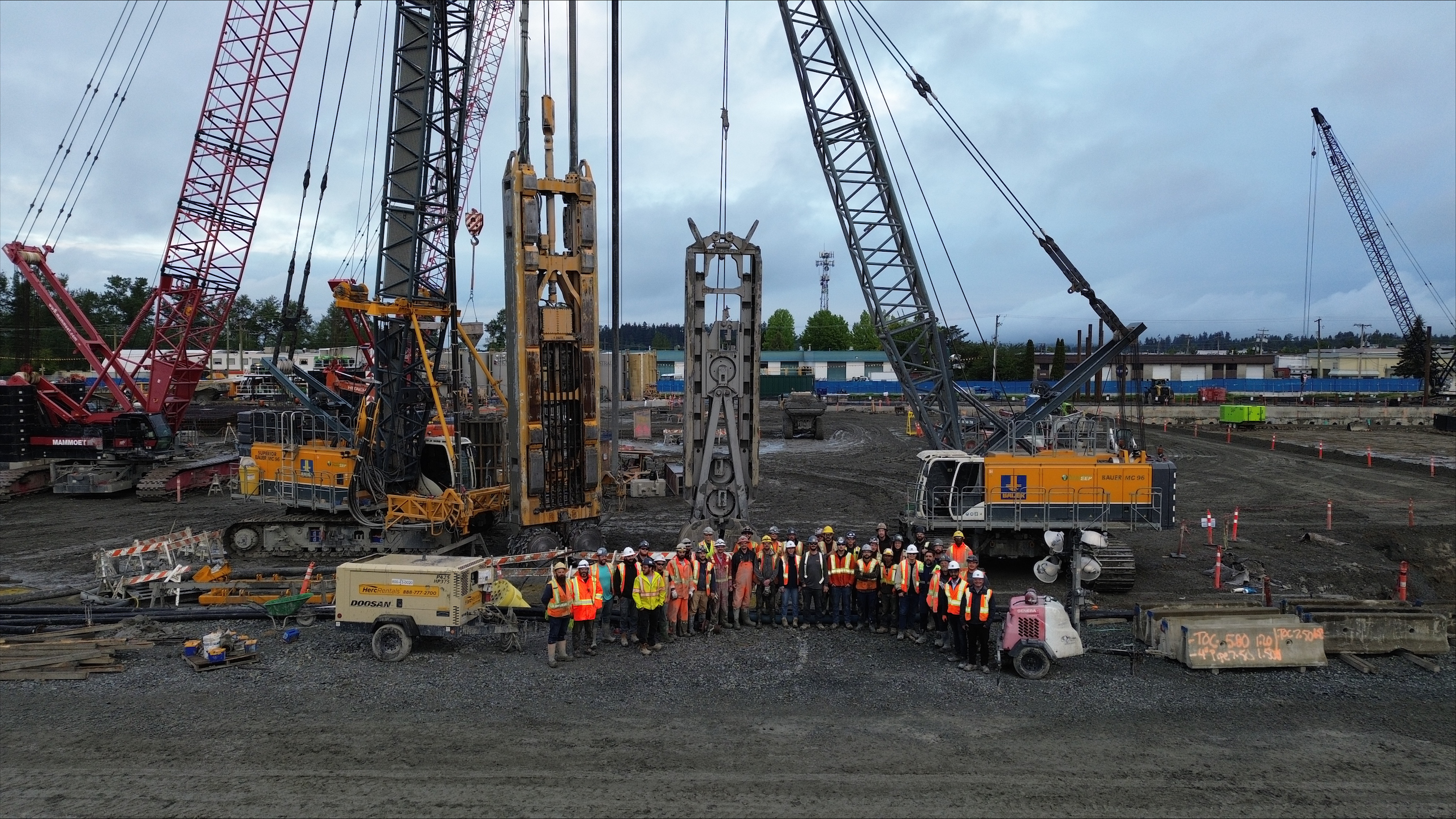 Construction of diaphragm wall for New Surrey Hospital in British Columbia by Bauer Foundations Canada
